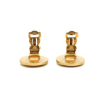 Chanel Earrings CC Logo Round Circle Gold Plated Color Stone — view 6