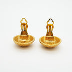 Chanel Earrings Vintage CC Logo Round Circle Gold Plated — view 6