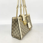 Gucci Tote Padlock GG Small Brown White Gold — view 2