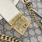 Gucci Tote Padlock GG Small Brown White Gold — view 8