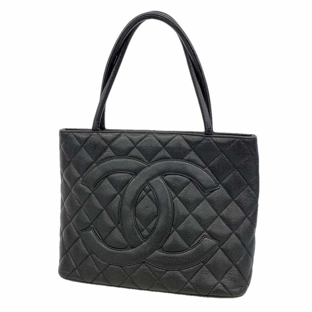 Chanel Tote Reissue Caviar Leather Black Silver