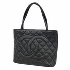 Chanel Tote Reissue Caviar Leather Black Silver