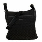 Gucci Shoulder Bag GG Canvas Black Silver