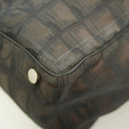 Chanel Tote New Travel Nylon Brown Black Silver — view 6
