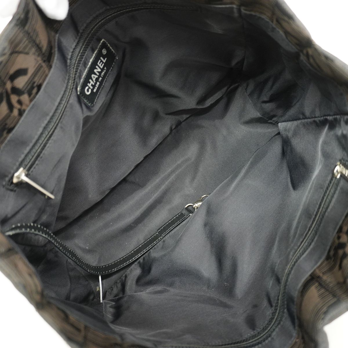Chanel Tote New Travel Nylon Brown Black Silver — view 4
