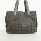 Chanel Tote New Travel Nylon Brown Black Silver — view 8