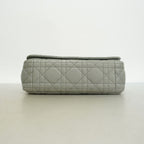 Dior Shoulder Bag Cannage Caro Leather Gray Gold — view 3