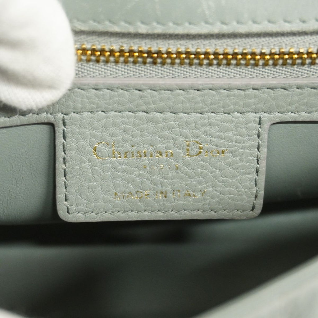 Dior Shoulder Bag Cannage Caro Leather Gray Gold — view 5