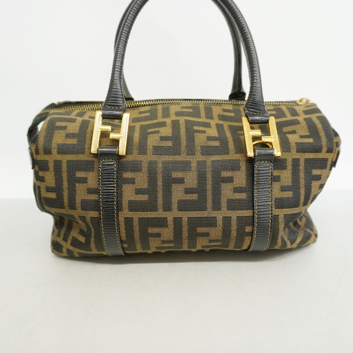 Fendi Handbag Zucca Canvas Brown Gold 2-Way Bag — view 2