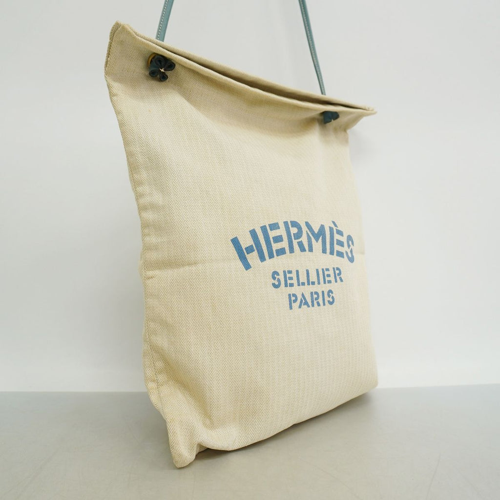Hermes Shoulder Bag Aline Toile Chevron Blue Gold — view 2