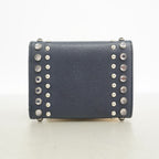 Prada Trifold Wallet Saffiano Leather Navy Silver — view 7