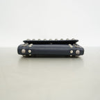 Prada Trifold Wallet Saffiano Leather Navy Silver — view 2