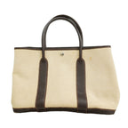 Hermes Tote Garden Party PM Toile H Natural Brown Silver