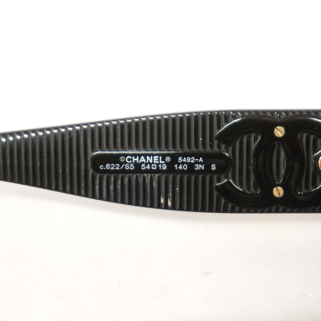 Chanel Sunglasses Acetate Black Gold Eyewear — view 4