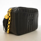 Chanel Shoulder Bag Mademoiselle Lambskin Black Gold — view 2