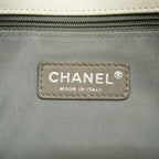 Chanel Shoulder Bag Quilted Calfskin White Brown Silver — view 5
