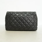 Chanel Shoulder Bag Maxi Quilted Leather Black Silver — view 8