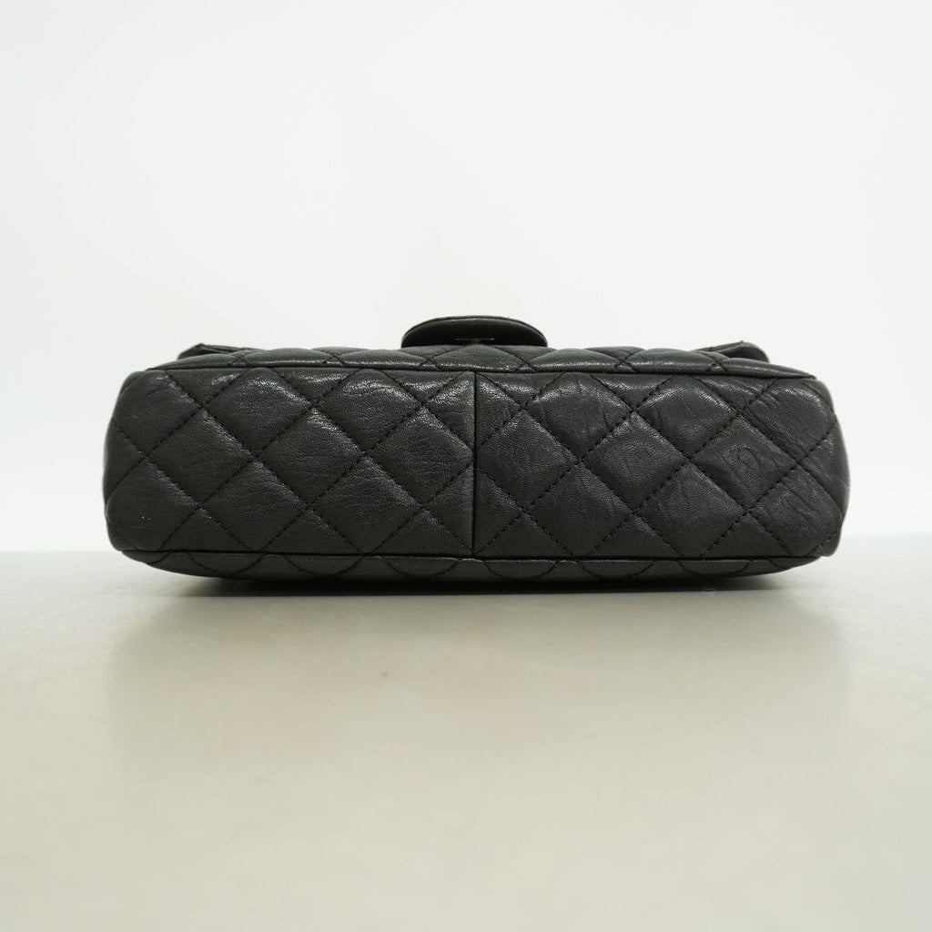 Chanel Shoulder Bag Maxi Quilted Leather Black Silver — view 3