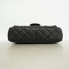 Chanel Shoulder Bag Maxi Quilted Leather Black Silver — view 3
