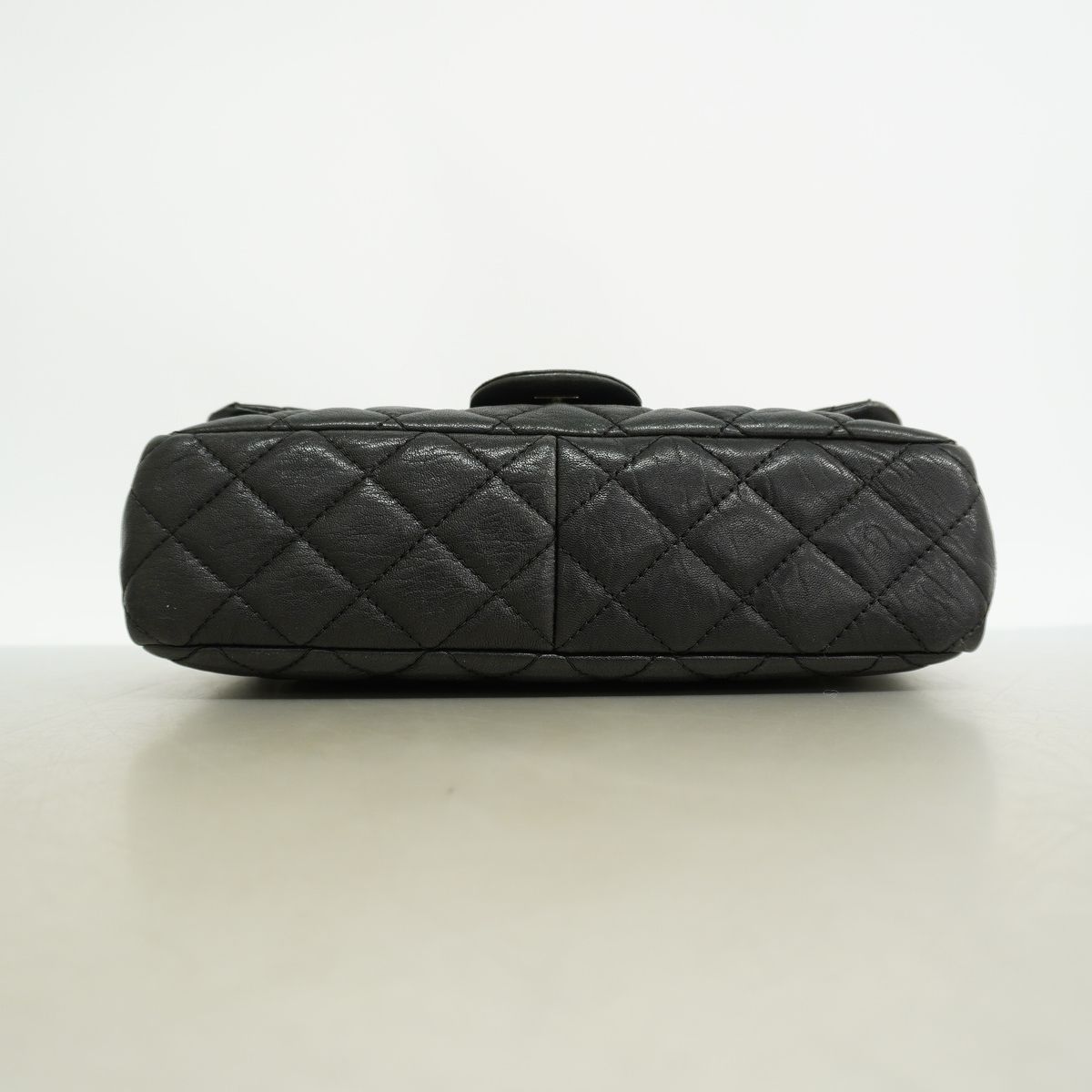 Chanel Shoulder Bag Maxi Quilted Leather Black Silver — view 3