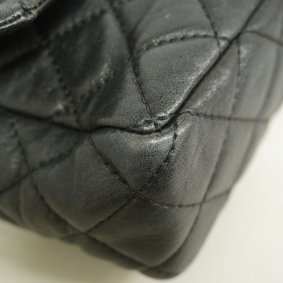 Chanel Shoulder Bag Maxi Quilted Leather Black Silver — view 6