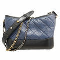 Chanel Shoulder Bag Gabrielle de Chanel Calfskin Navy Black Gold Silver