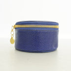 Chanel Case Caviar Leather Navy Gold Ring — view 2