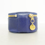 Chanel Case Caviar Leather Navy Gold Ring — view 8