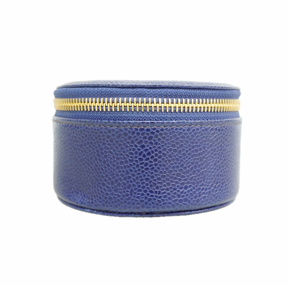 Chanel Case Caviar Leather Navy Gold Ring