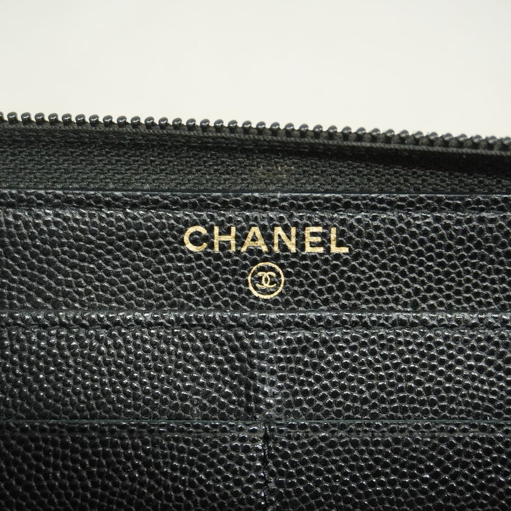 Chanel Wallet Caviar Leather Black Gold — view 4