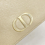 Dior Trifold Wallet Leather Beige Gold — view 8