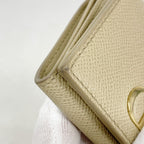 Dior Trifold Wallet Leather Beige Gold — view 5