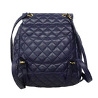 Chanel Backpack Quilted Lambskin Navy Gold — view 7
