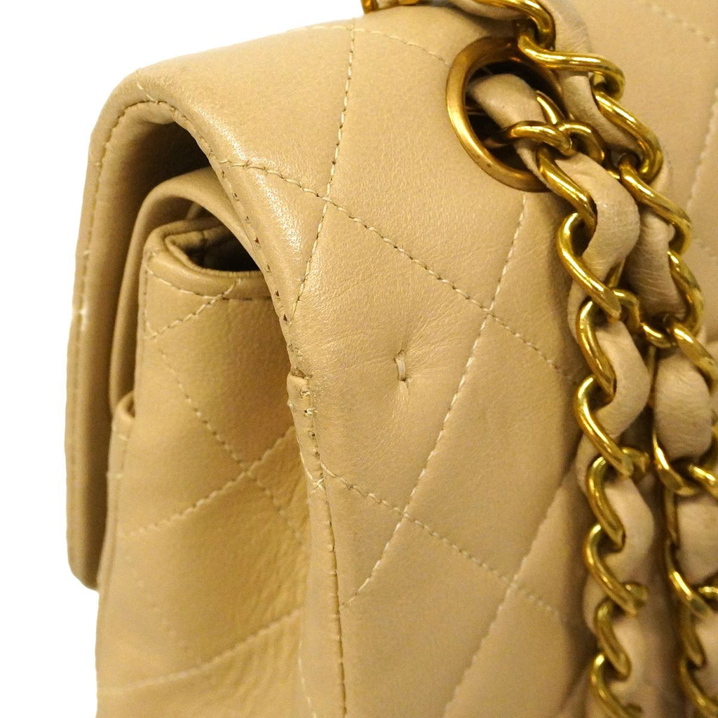 Chanel Shoulder Bag Quilted Lambskin Beige Gold — view 7