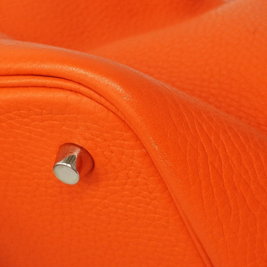 Hermes Handbag Picotin Lock MM Taurillon Clemence Capucines Silver — view 6