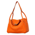 Hermes Handbag Lindy 30 Taurillon Clemence Orange Poppy Silver 2-Way Bag