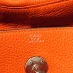 Hermes Handbag Lindy 30 Taurillon Clemence Orange Poppy Silver 2-Way Bag — view 5