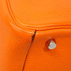 Hermes Handbag Lindy 30 Taurillon Clemence Orange Poppy Silver 2-Way Bag — view 6