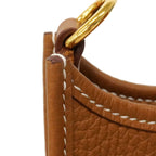 Hermes Shoulder Bag Evelyne TPM Taurillon Clemence Gold — view 7