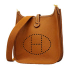 Hermes Shoulder Bag Evelyne TPM Taurillon Clemence Gold