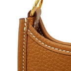 Hermes Shoulder Bag Evelyne TPM Taurillon Clemence Gold — view 6