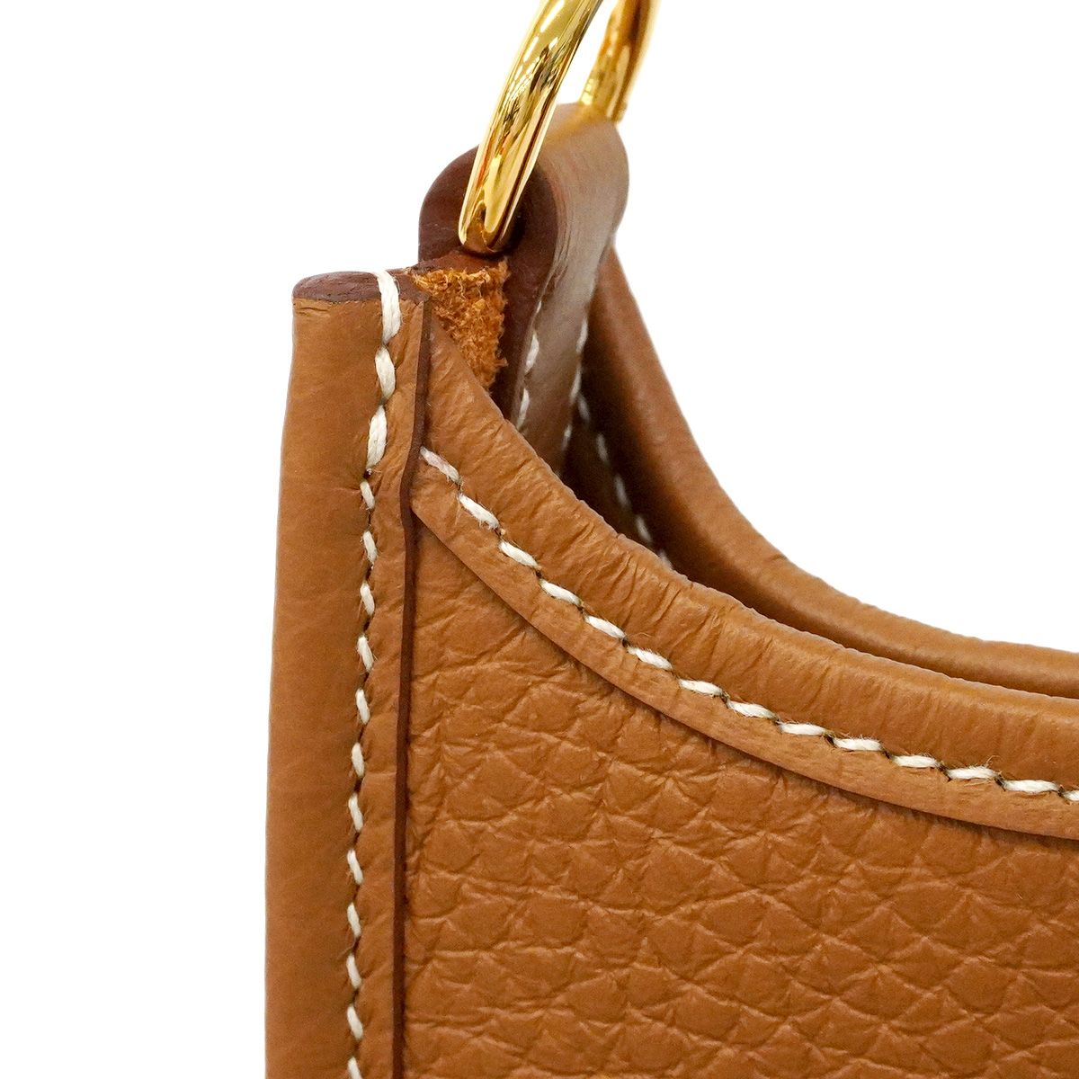 Hermes Shoulder Bag Evelyne TPM Taurillon Clemence Gold — view 6