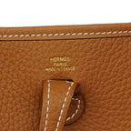 Hermes Shoulder Bag Evelyne TPM Taurillon Clemence Gold — view 5