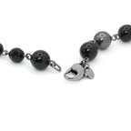 Chanel Pendant Choker Black Silver CC Logo Pearl Long Necklace — view 4