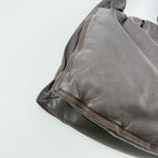 Loewe Anagram Knot Handle Shoulder Bag Leather Dark Brown Vintage — view 8