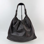 Loewe Anagram Knot Handle Shoulder Bag Leather Dark Brown Vintage — view 4