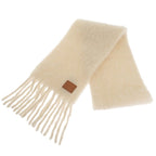 Loewe Anagram Fringe Scarf Wool Mohair Off White