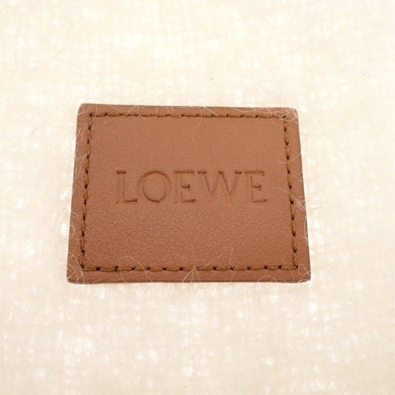 Loewe Anagram Fringe Scarf Wool Mohair Off White — view 7
