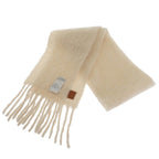 Loewe Anagram Fringe Scarf Wool Mohair Off White — view 3