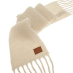 Loewe Anagram Fringe Scarf Wool Mohair Off White — view 2